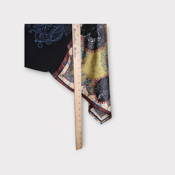 Desigual Womens Asymmetrical Floral Blouse M Graphic Artsy Statement Print Top - Picture 9 of 10